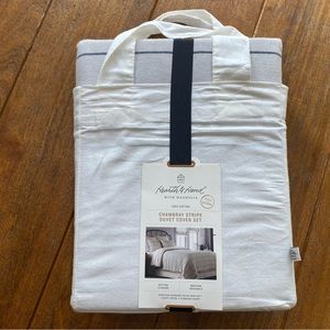 Hearth and Hand Chambray Stripe Duvet Cover Set